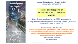 Physics at Cern !