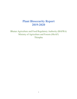 Plant Biosecurity Report 2019-2020