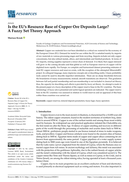 Is the EU's Resource Base of Copper Ore Deposits Large? a Fuzzy Set Theory Approach