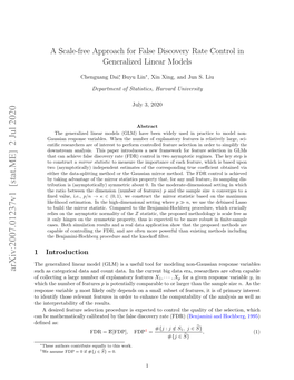 A Scale-Free Approach for False Discovery Rate Control in Generalized Linear Models