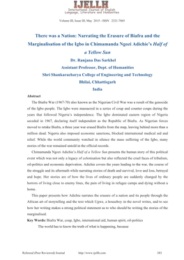 There Was a Nation: Narrating the Erasure of Biafra and the Marginalisation of the Igbo in Chimamanda Ngozi Adichie's Half Of