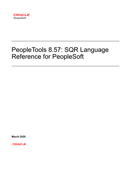 Peopletools 8.57: SQR Language Reference for Peoplesoft