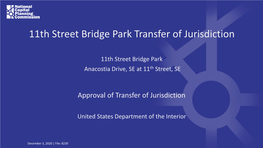 11Th Street Bridge Park Transfer of Jurisdiction