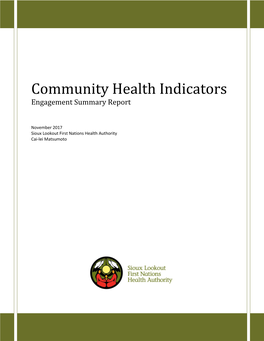 Community Health Indicators Engagement Summary Report