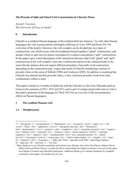 The Prosody of Split and Glued Verb Constructions in Chácobo (Pano)