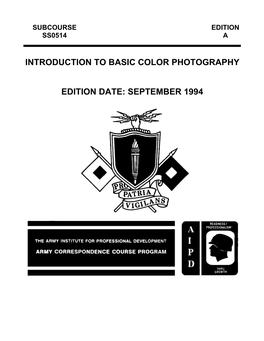 Introduction to Basic Color Photography Edition Date