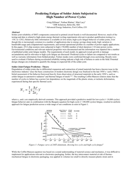 Predicting Fatigue of Solder Joints Subjected to High Number of Power Cycles