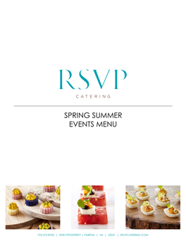 Spring Summer Events Menu