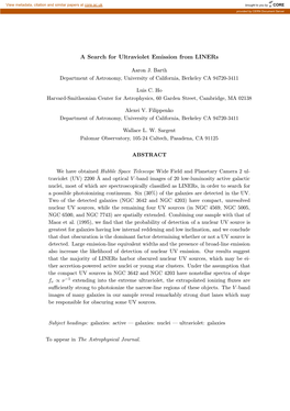 A Search for Ultraviolet Emission from Liners