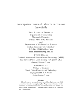 Isomorphism Classes of Edwards Curves Over Finite Fields