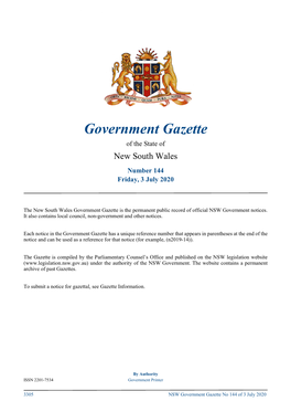 Government Gazette No 144 of Friday 3 July 2020