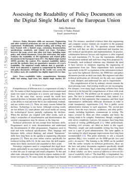 Assessing the Readability of Policy Documents on the Digital Single Market of the European Union