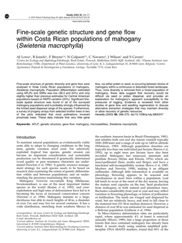 Fine-Scale Genetic Structure and Gene Flow Within Costa Rican Populations