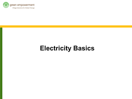 Electricity Basics Electricity Basics