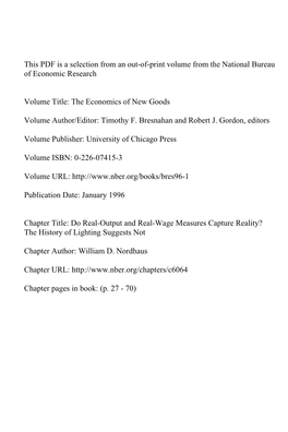 Do Real-Output and Real-Wage Measures Capture Reality? the History of Lighting Suggests Not