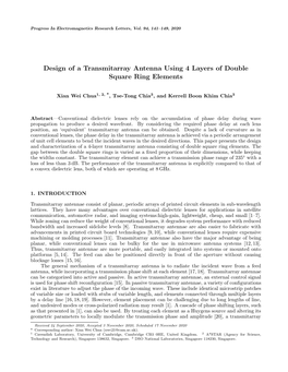 Design of a Transmitarray Antenna Using 4 Layers of Double Square Ring Elements