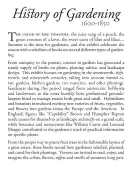 Hiﬆory of Gardening