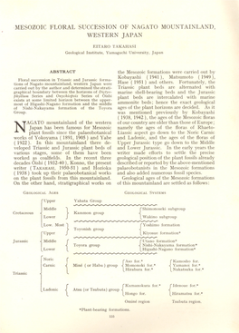 ·Mesozoic Floral Succession of Nagato Mountainland, Western Japan