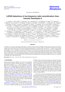 LOFAR Detections of Low-Frequency Radio Recombination Lines Towards Cassiopeia A