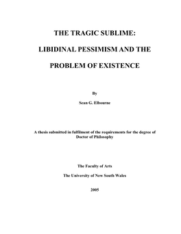 The Tragic Sublime: Libidinal Pessimism and the Problem