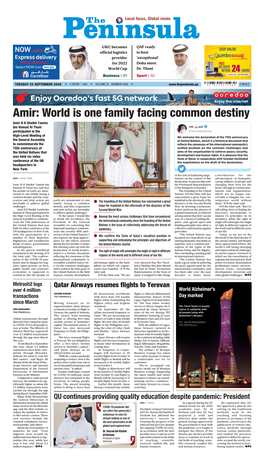 Amir: World Is One Family Facing Common Destiny