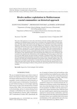 Bivalve Mollusc Exploitation in Mediterranean Coastal Communities: an Historical Approach