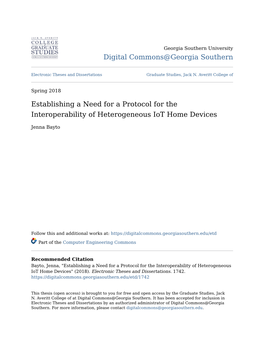 Establishing a Need for a Protocol for the Interoperability of Heterogeneous Iot Home Devices