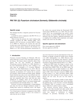 Fusarium Circinatum (Formerly Gibberella Circinata)