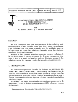 Cuadernos Geología Ibérica Vol. 5 Págs. 407-418 Madrid 1979