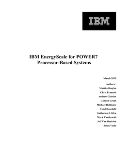 IBM Energyscale for POWER7 Processor-Based Systems