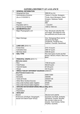 Gondia District at a Glance 1