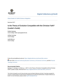 Is the Theory of Evolution Compatible with the Christian Faith? (Leader's Guide)