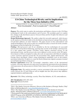 US-China Technological Rivalry and Its Implications for the Three Seas