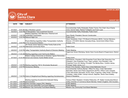 Mayor Gillmor July 2021 Date Time Subject Attendees 7/1