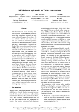 Self-Disclosure Topic Model for Twitter Conversations