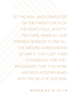 So the Wall Was Completed on the Twenty-Fifth of the Month Elul, in Fifty- Two Days