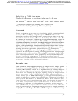 Reliability of Fmri Time Series: Similarity of Neural Processing During Movie Viewing