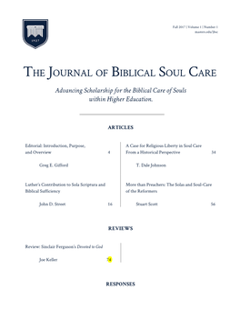 The Journal of Biblical Soul Care