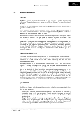 21.05 Settlement and Housing Overview the Moyne