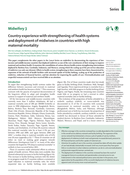 Midwifery 3 Country Experience with Strengthening of Health Systems and Deployment of Midwives in Countries with High Maternal Mortality