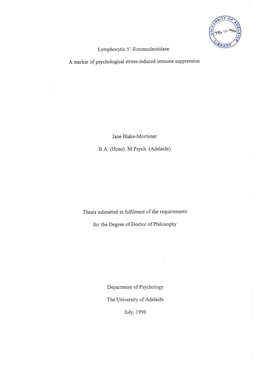 A Marker of Psychological Stress-Induced Immune Suppression