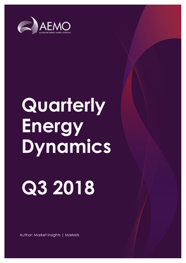 Quarterly Energy Dynamics Q3 2018