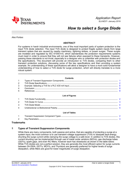 How to Select a Surge Diode