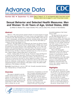 Men and Women 15–44 Years of Age, United States, 2002 by William D