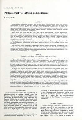 Phytogeography of African Commelinaceae