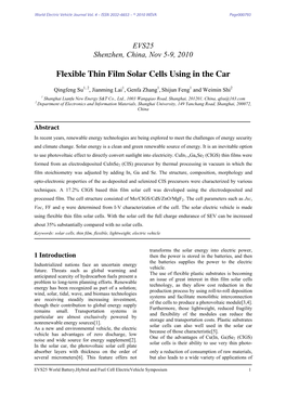 Flexible Thin Film Solar Cells Using in the Car