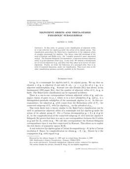 Nilpotent Orbits and Theta-Stable Parabolic Subalgebras