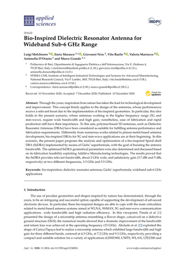 Bio-Inspired Dielectric Resonator Antenna for Wideband Sub-6 Ghz Range