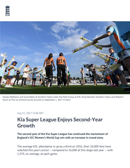 Kia Super League Enjoys Second-Year Growth