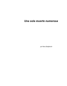 Una Sola Muerte Numerosa